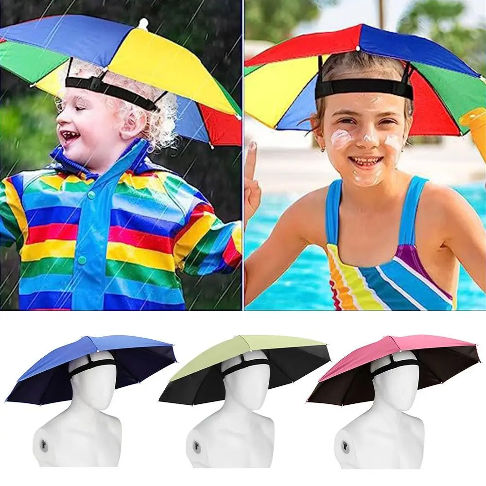 Foldable Hands-Free Umbrella Hat for Sun & Rain | Outdoor Cap