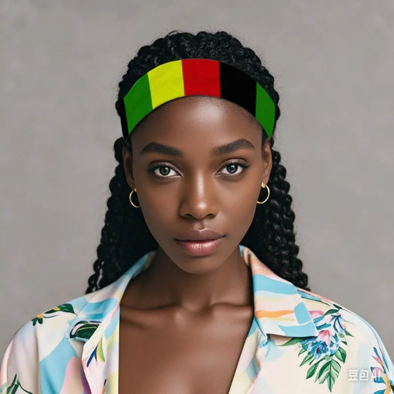Rasta Satin Scrunchie – Silk-Like Hair Tie Guinea Flag Colors