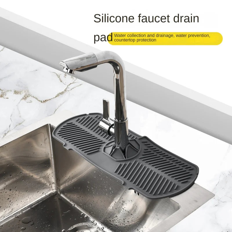 Silicone Faucet Drain Mat – Splash-Proof Kitchen & Bathroom Pad