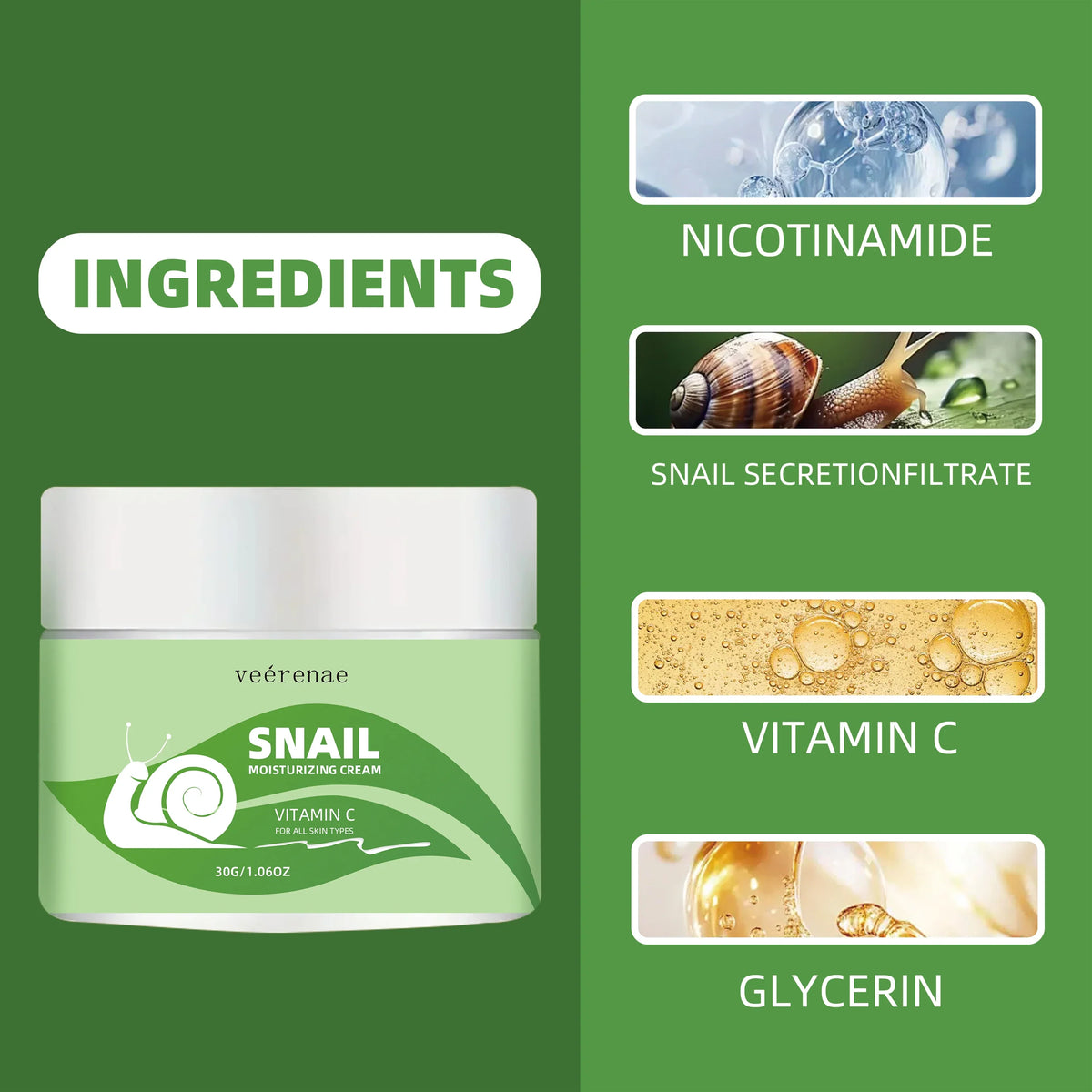 Snail Moisturizing Cream – 24Hr Hydration, Alcohol-Free