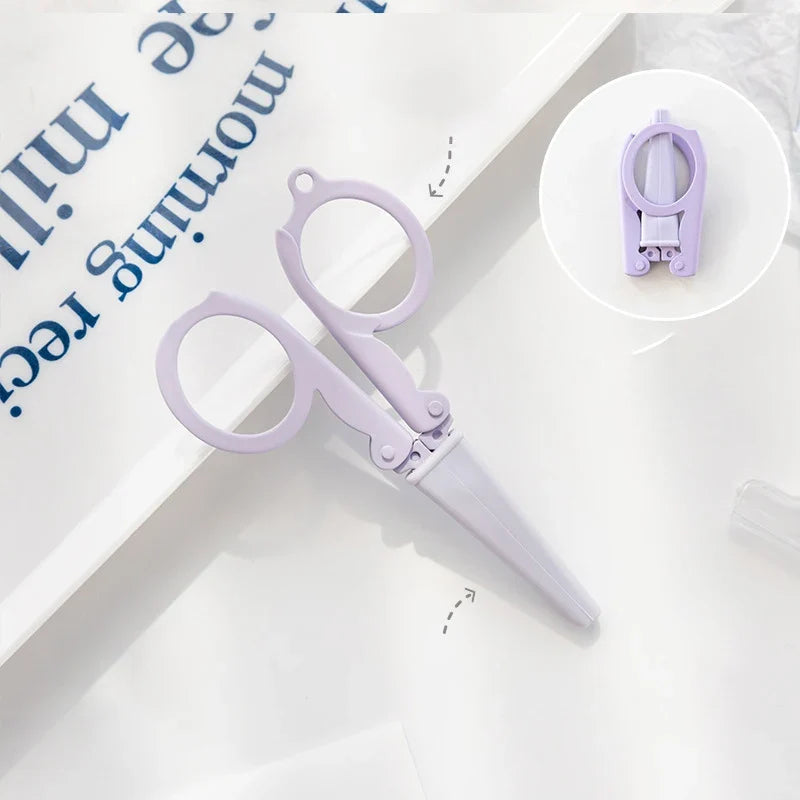 Kawaii Folding Scissors Mini Keychain | Morandi Color Craft Tool
