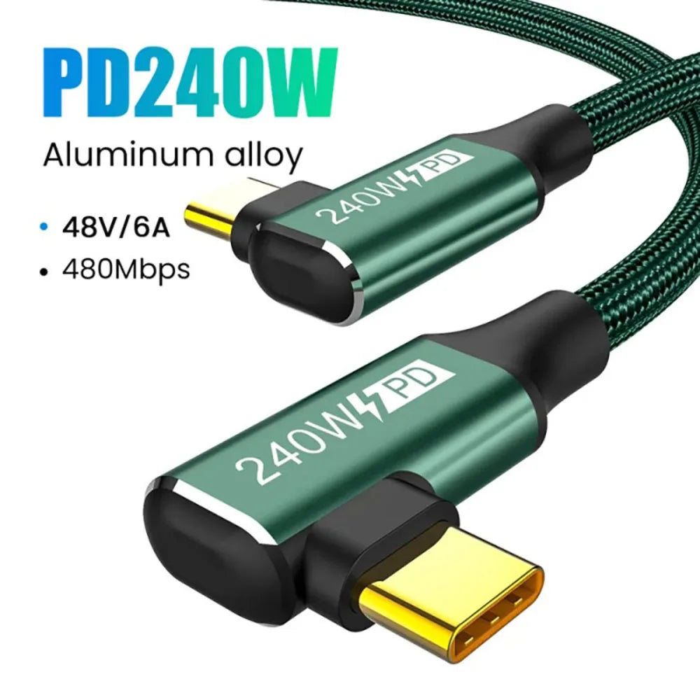 240W USB-C to USB-C Fast Charging Nylon Cable – PD QC 4.0