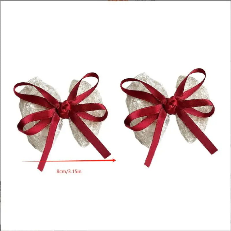 2-Pack Bow Hair Clips – Ribbon Barrettes for Women & Girls