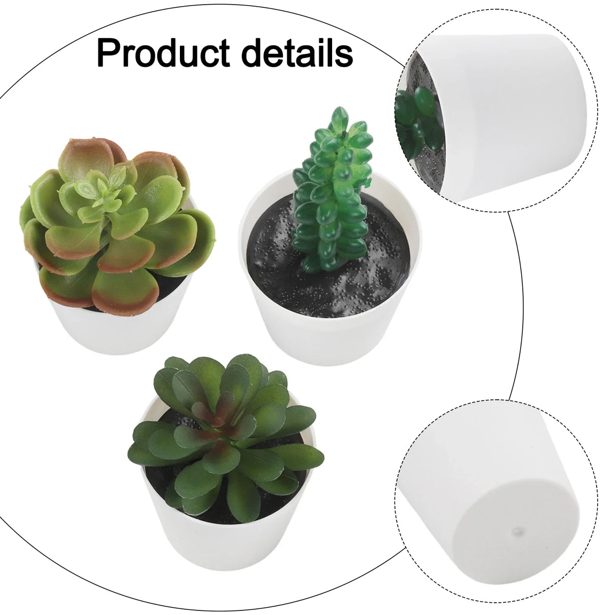 Artificial Succulent Bonsai Set of 3 – Faux Desktop Decor
