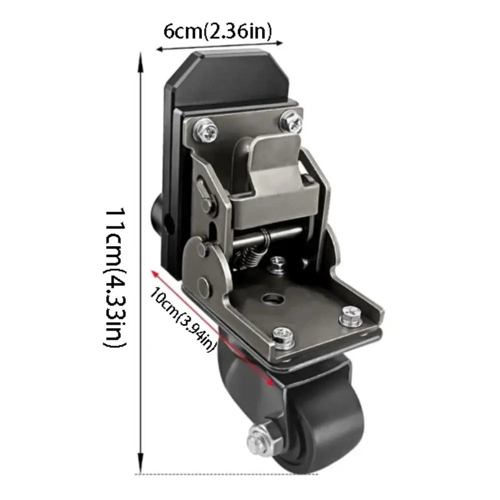Stainless Steel Toolbox Caster Wheels – 200 lbs Foldable