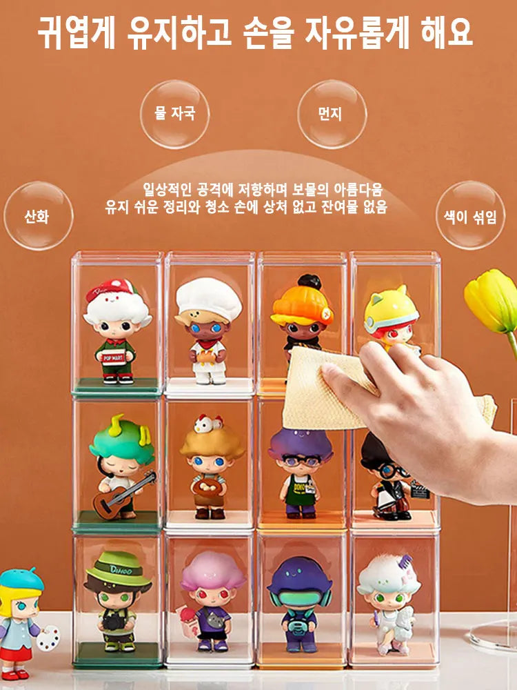 6-Pack Transparent Storage Boxes for Figures & Dolls Display