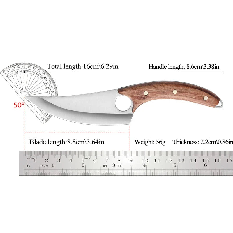 Handmade Forged Boning Knife – Wooden Handle & Knife Cover