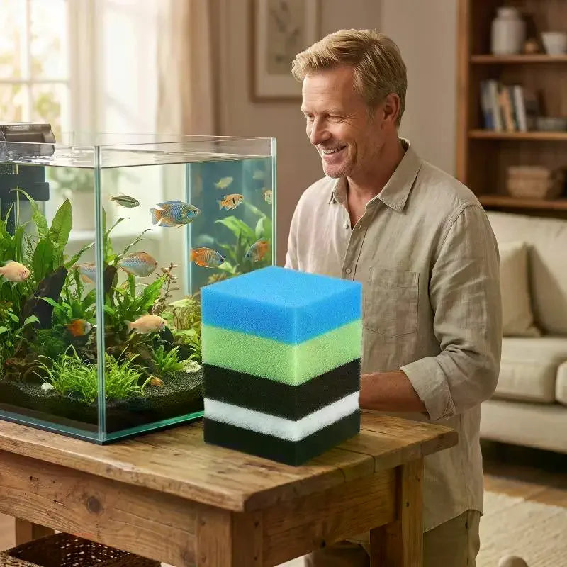 5-Pack Aquarium Filter Sponge Pads | Carbon Filter Media Cotton