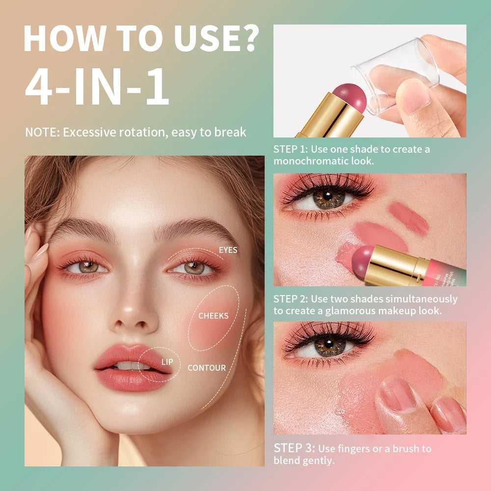 Lakerain Dual-End Bronzer & Blush Stick – 4 Shades | Multiuse