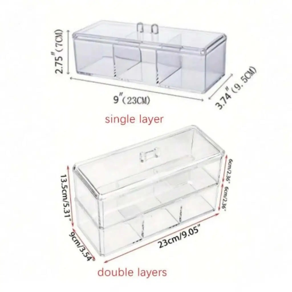 Acrylic Organizer Clear Dispenser Cotton Swabs Tea Bags Cosmetics