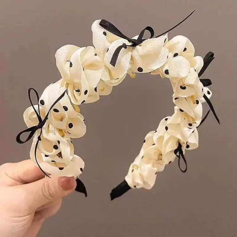 Vintage Polka Dot Bow Headband – Women's Princess Hairband