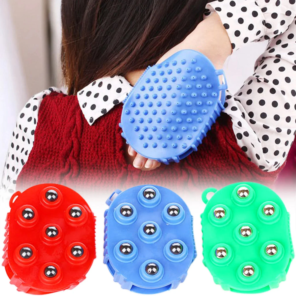 7-Ball Silicone Massage Glove | 360° Rolling Body Massager