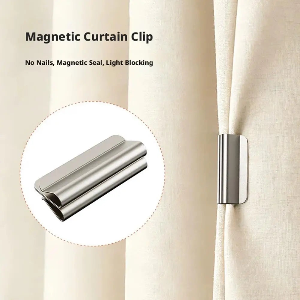 Magnetic Curtain Clips – Drill-Free Fasteners | 6 or 10 Pairs