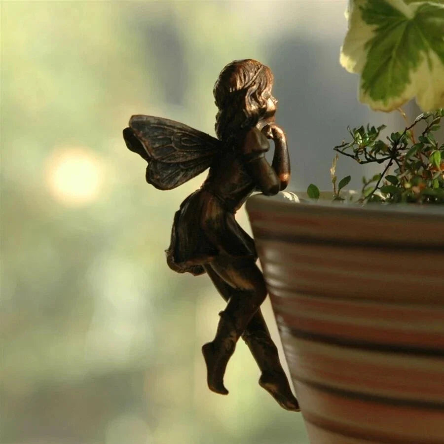 Fairy Angel Pot Hugger Resin Figurine – Garden Cup Hanger