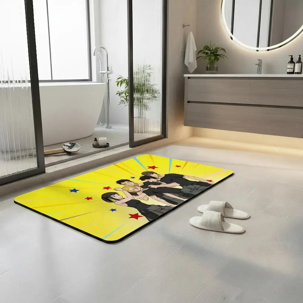 Anime Fire Force Diatomite Bath Mat – Quick Dry Non-Slip
