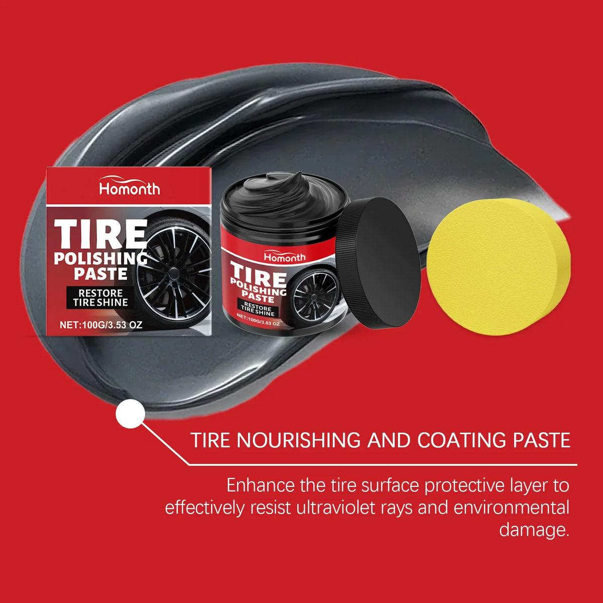 Tire Polishing Paste | Refurbishing & Crack Prevention 100g