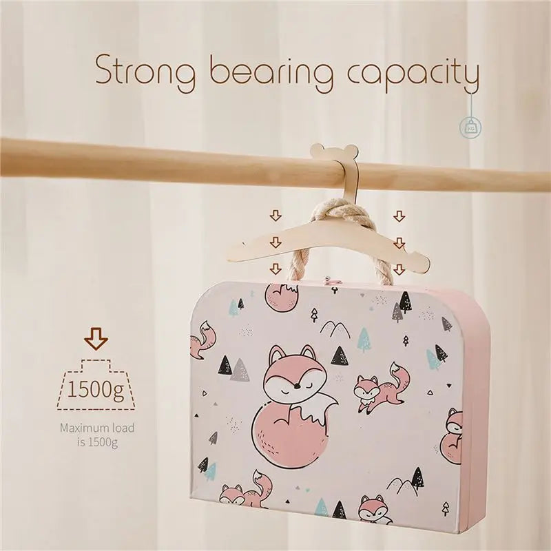 A36T- Baby Creative Hanger Rack Wooden Clothes Home Girls Princess