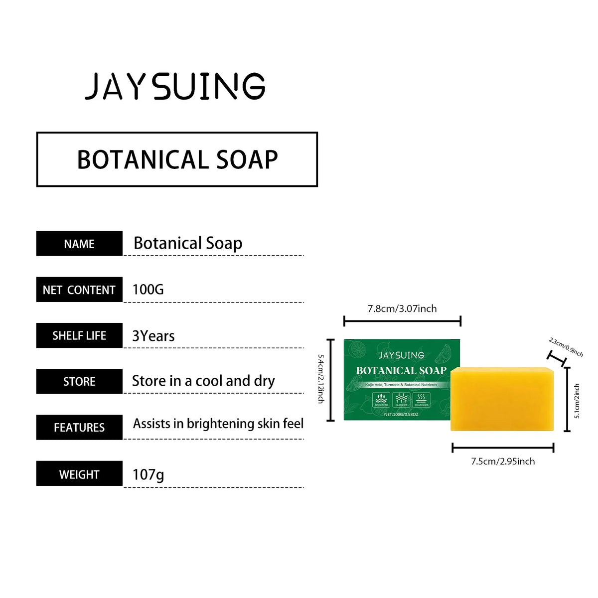 Jaysuing Turmeric Botanical Soap – Cleanse, Moisturize & Exfoliate
