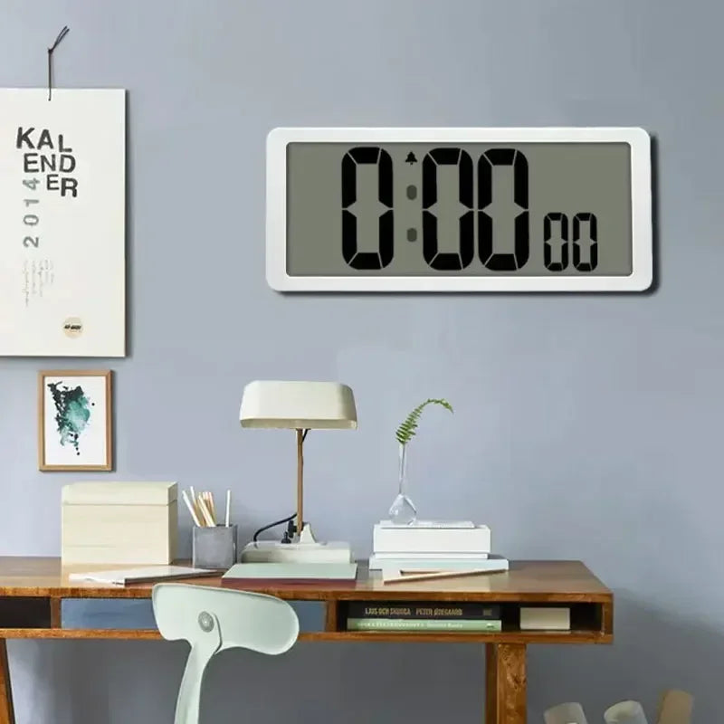 Nordic Digital Alarm Clock | LCD Wall Mount & Desk Clock