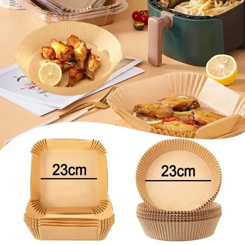 50-Pack Disposable Air Fryer Paper Liners 20cm | Oil-Proof