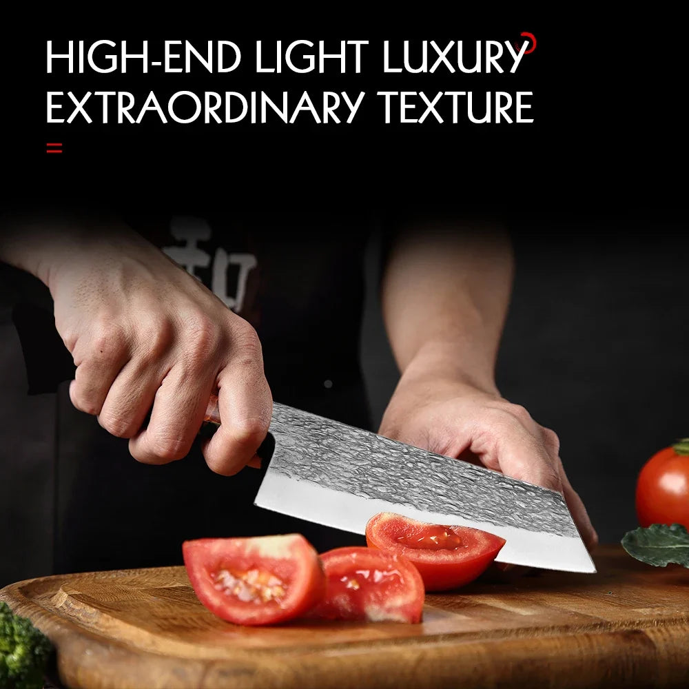 Professional Japanese Chef Knife | Hand-Forged Steel & Wood