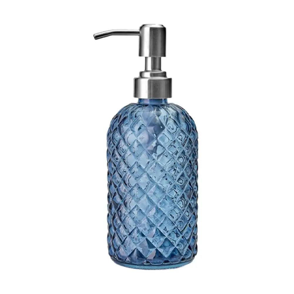 480ml Gem Glass Soap Dispenser – Rust-Proof Stainless Pump