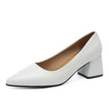 Women's Pointed Toe Block Heel Pumps – Office Slip-On Shoes