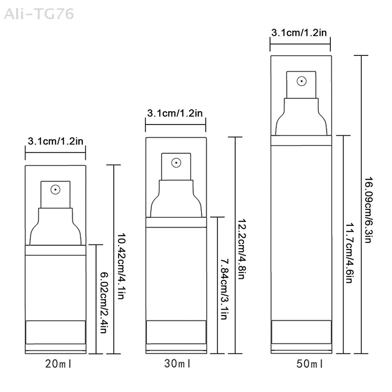 Refillable Airless Vacuum Pump Bottle | Travel Dispenser