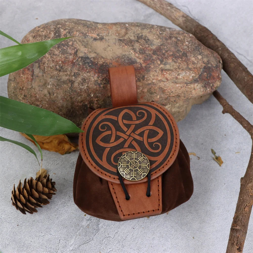 Medieval Viking Belt Pouch Coins Can Hold Phone Vintage Waist Bag