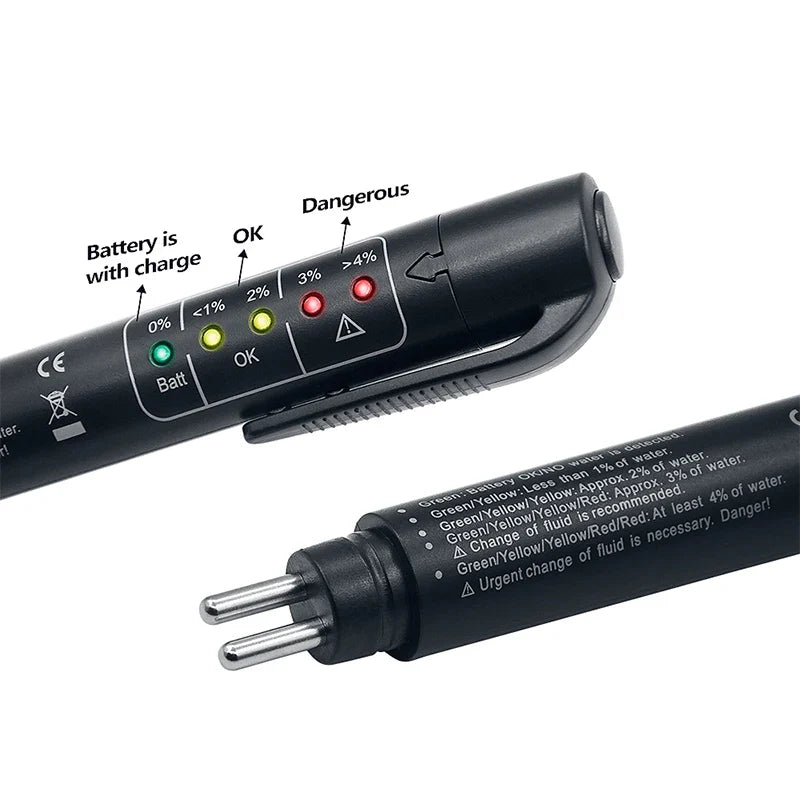 Brake Fluid Tester Pen – DOT 3/4/5 LED Moisture Checker