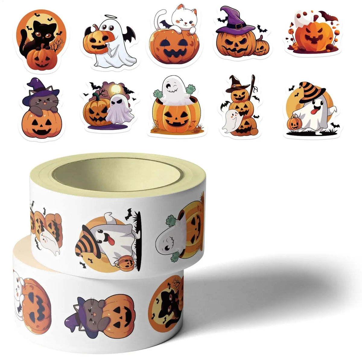 Halloween Pumpkin Stickers 500pc | Envelope Seals & Decals