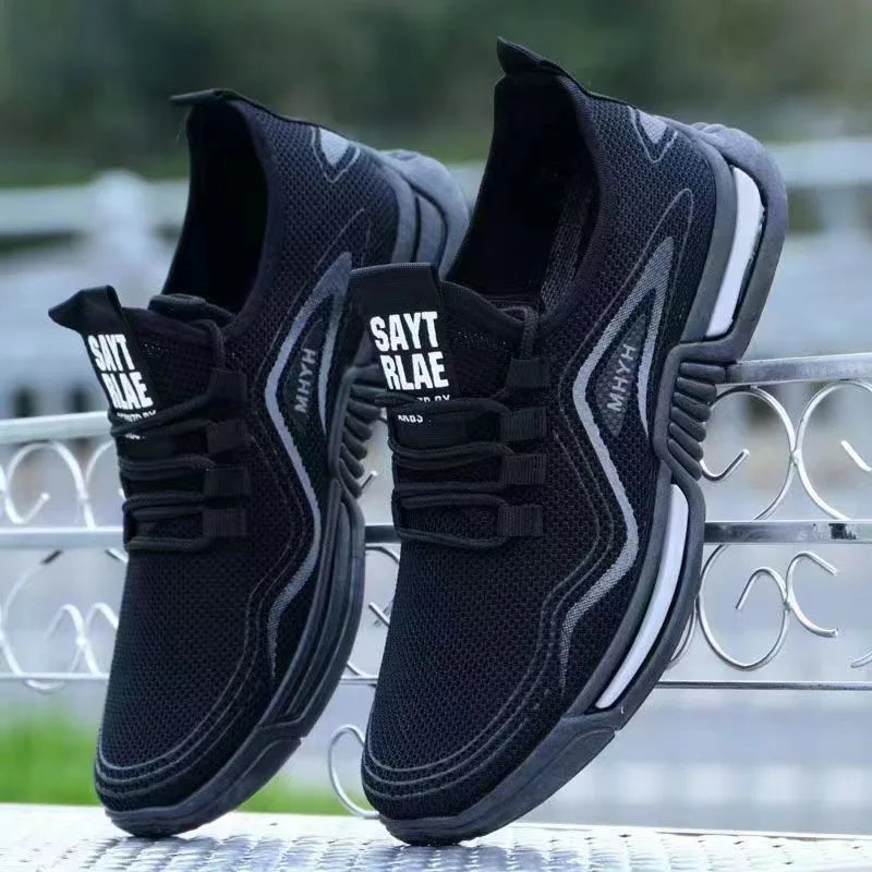 Men's Breathable Mesh Sneakers – Lightweight Lace-Up Sport Shoes