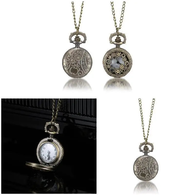 Vintage Quartz Pocket Watch with Chain | Personalized Gift