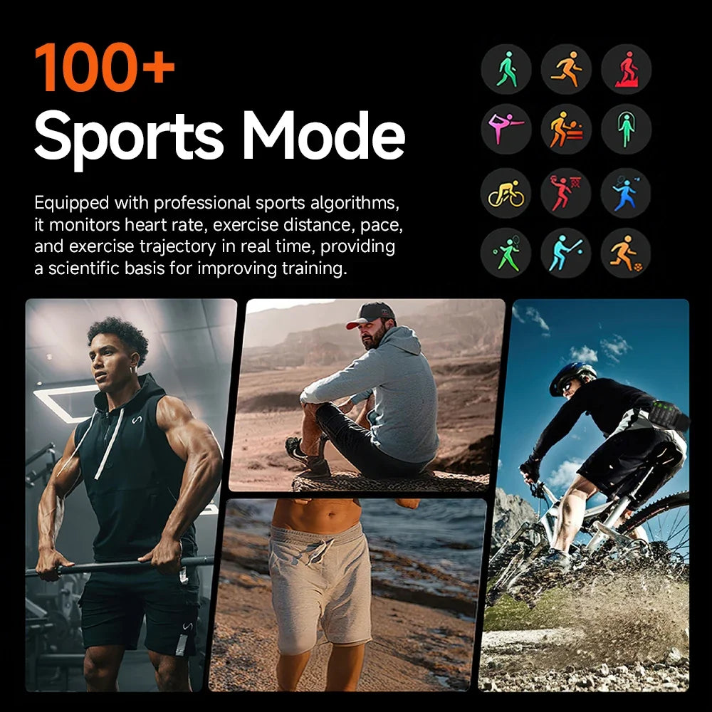 Yoateo Men's Smartwatch | Built-in GPS, Fitness & Compass