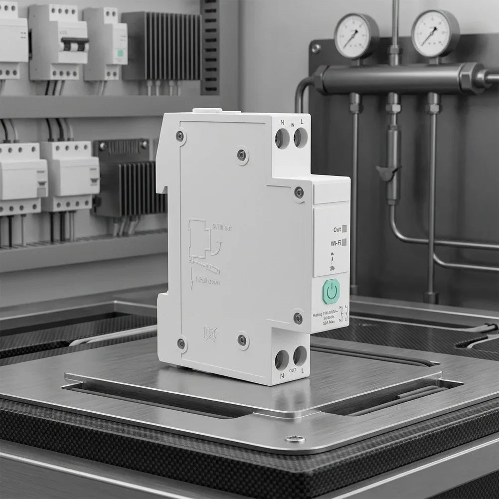 Smart Rail Switch 32A Zigbee 3.0 – Energy Monitor & Automation