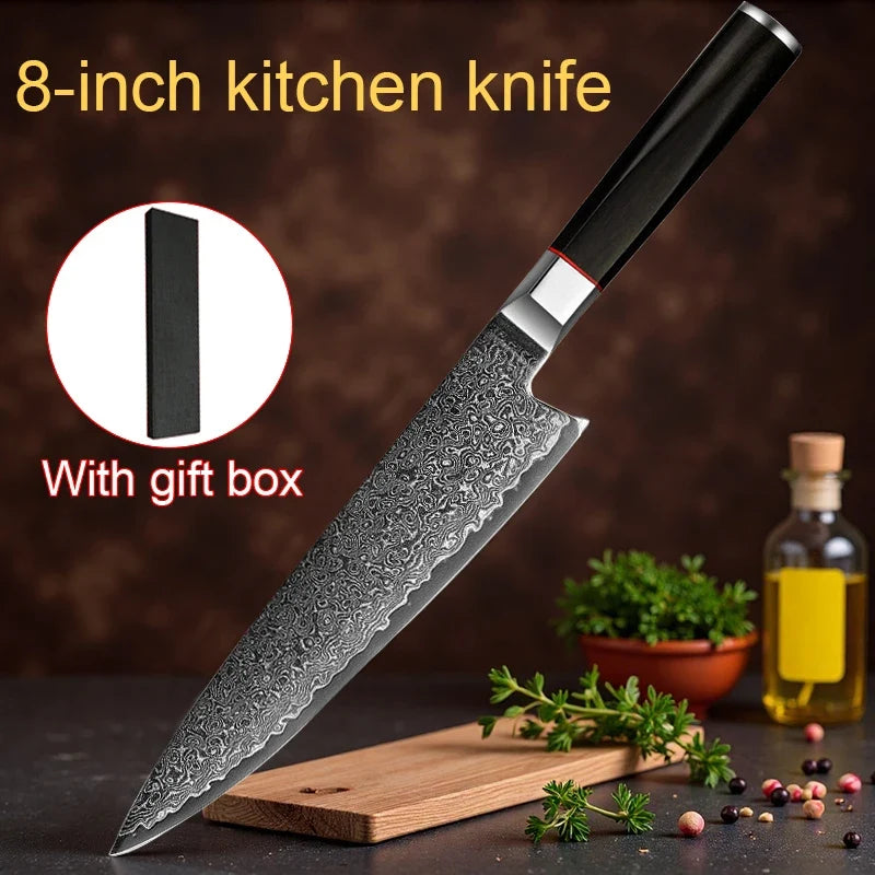 8-Inch Damascus Steel Chef's Knife – 67-Layer High Carbon Blade