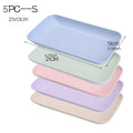 5-Pack Wheat Straw Rectangular Plates – Eco Tableware Set
