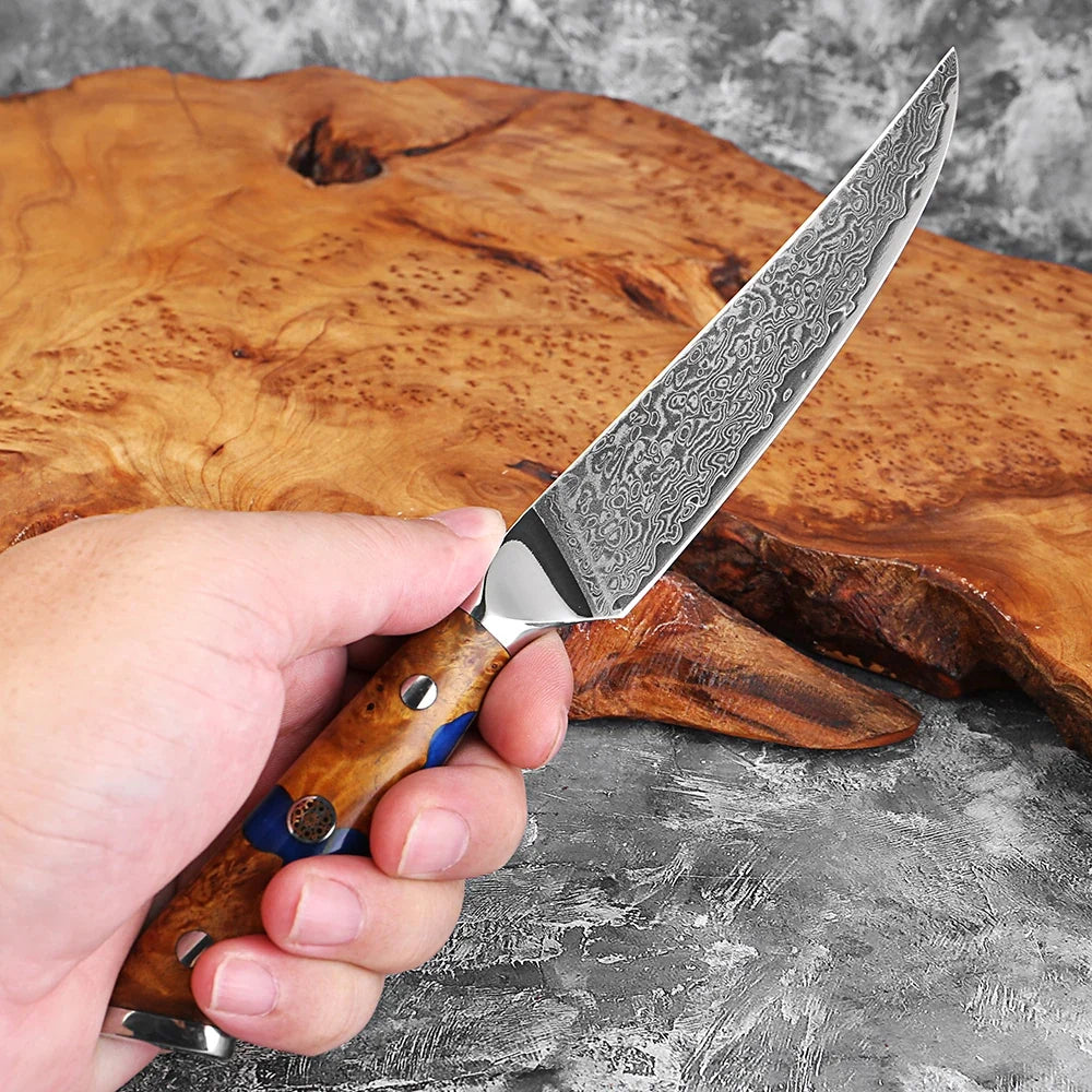 XITUO 5" Damascus Steel Japanese Petty Utility Knife | Full Tang
