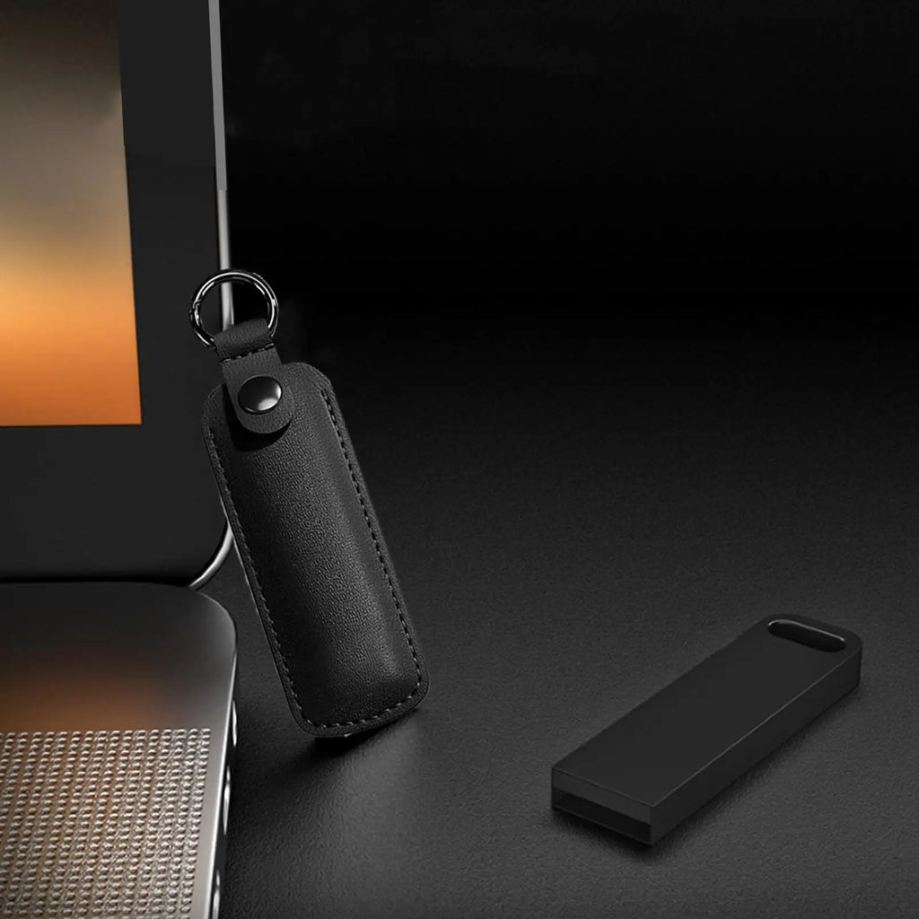PU Leather USB Flash Drive Case | Key Ring Holder & Pouch