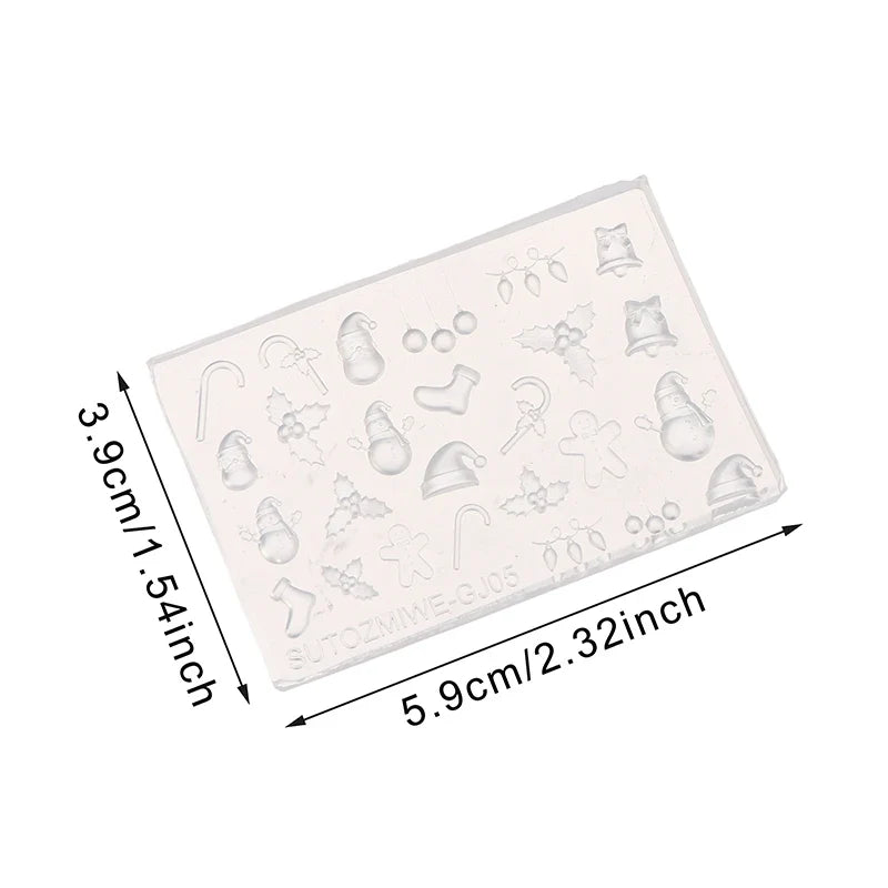 3D Christmas Silicone Nail Mold – DIY Nail Art Template