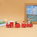 Christmas Wooden Mini Train Ornament Set – 3-Piece Décor