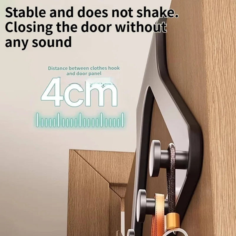 Z-Shape Metal Door Hook Organizer | 6-Hook Cabinet Hanger