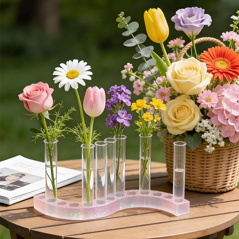 Flower Test Tube Holder Silicone Molds DIY Handmade Vase Tray Epoxy