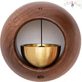 Black Walnut Wood Magnetic Entry Doorbell – Round Bell Chime