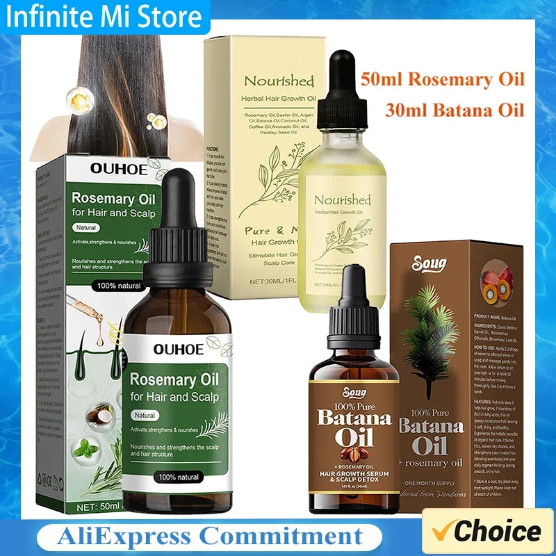 Batana Rosemary Mint Scalp Hair Strengthening Oil Biotin Essential