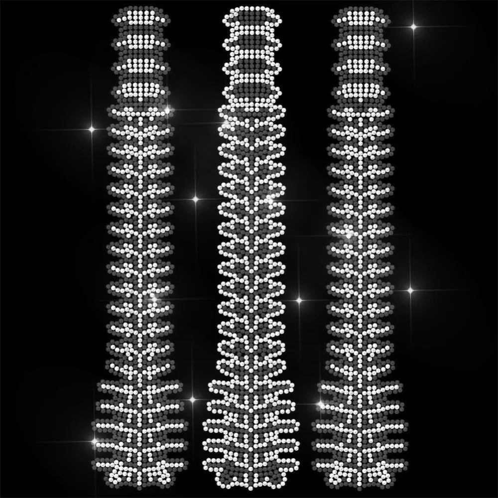 Glass Rhinestone Iron-On Appliqué Spine Pattern Sheet 29.7x21cm