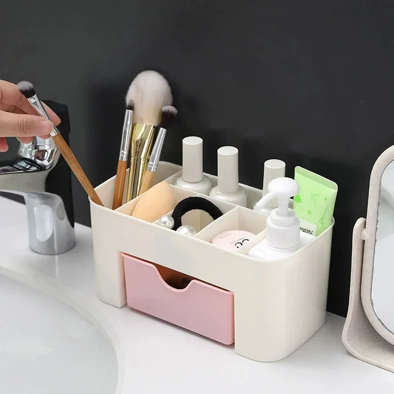 Makeup Organizer with Drawer & 6 Compartments | Cosmetic Storage