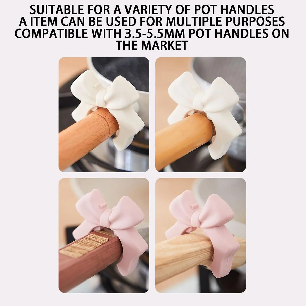 Spoon Holder Pot Silicone Utensil Bowknot Shape Ladle Rest Non-slip