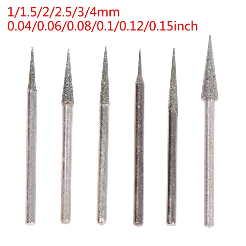 6-Piece Diamond Grinding Burr Set 1–4mm | Engraving Carving Bits