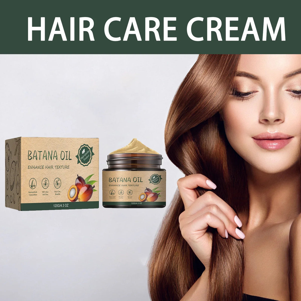 Batana Oil Hair Cream – Deep Repair, Moisturize & Frizz Control